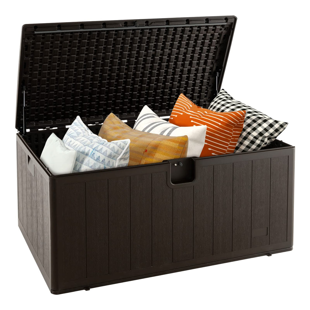Giantex Patio Deck Box - Outdoor Storage Bin with Flip Lid, Lock Hole, 31-130 Gallons