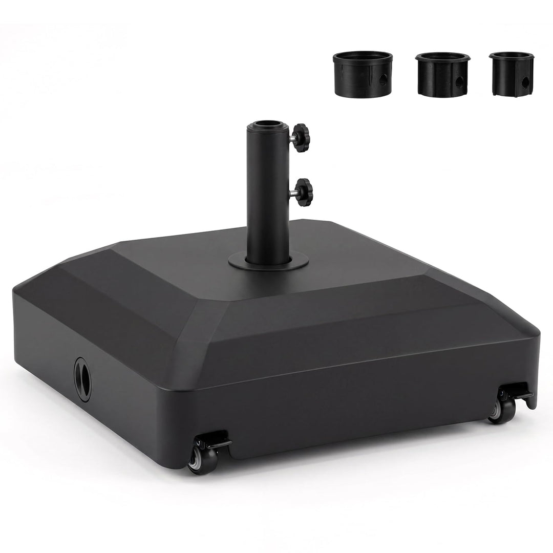 Giantex 150 lbs Fillable Patio Umbrella Base with Wheels Fits 1.3"-1.9" Poles