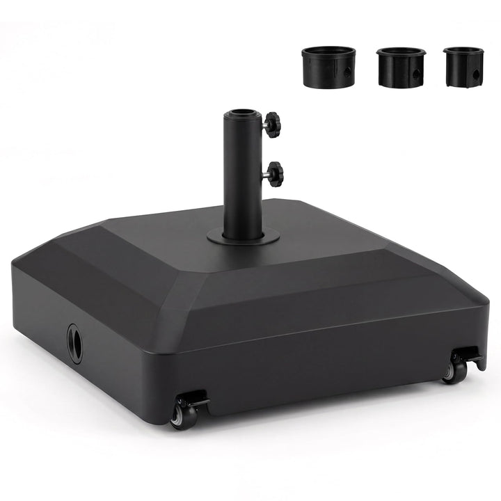 Giantex 150 lbs Fillable Patio Umbrella Base with Wheels Fits 1.3"-1.9" Poles