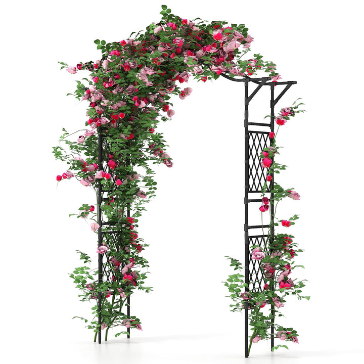 Giantex Garden Arch Trellis 67''W x 83''H Metal Arbor