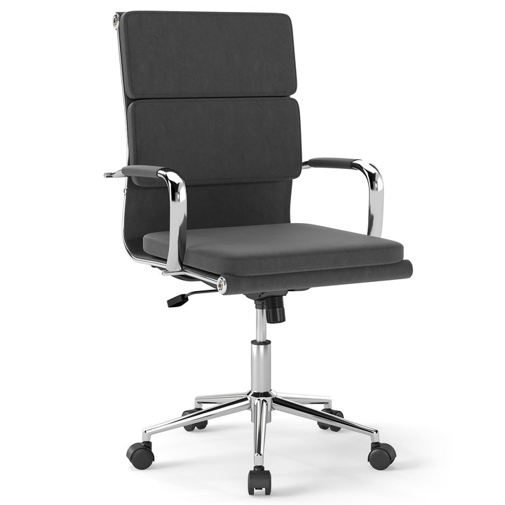 Giantex Ergonomic Office Chair Mid Back Fabric Desk Chair with Armrest