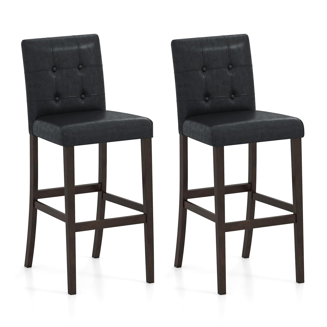 Giantex Bar Stools Set of 2/4 with Button Tufted Back
