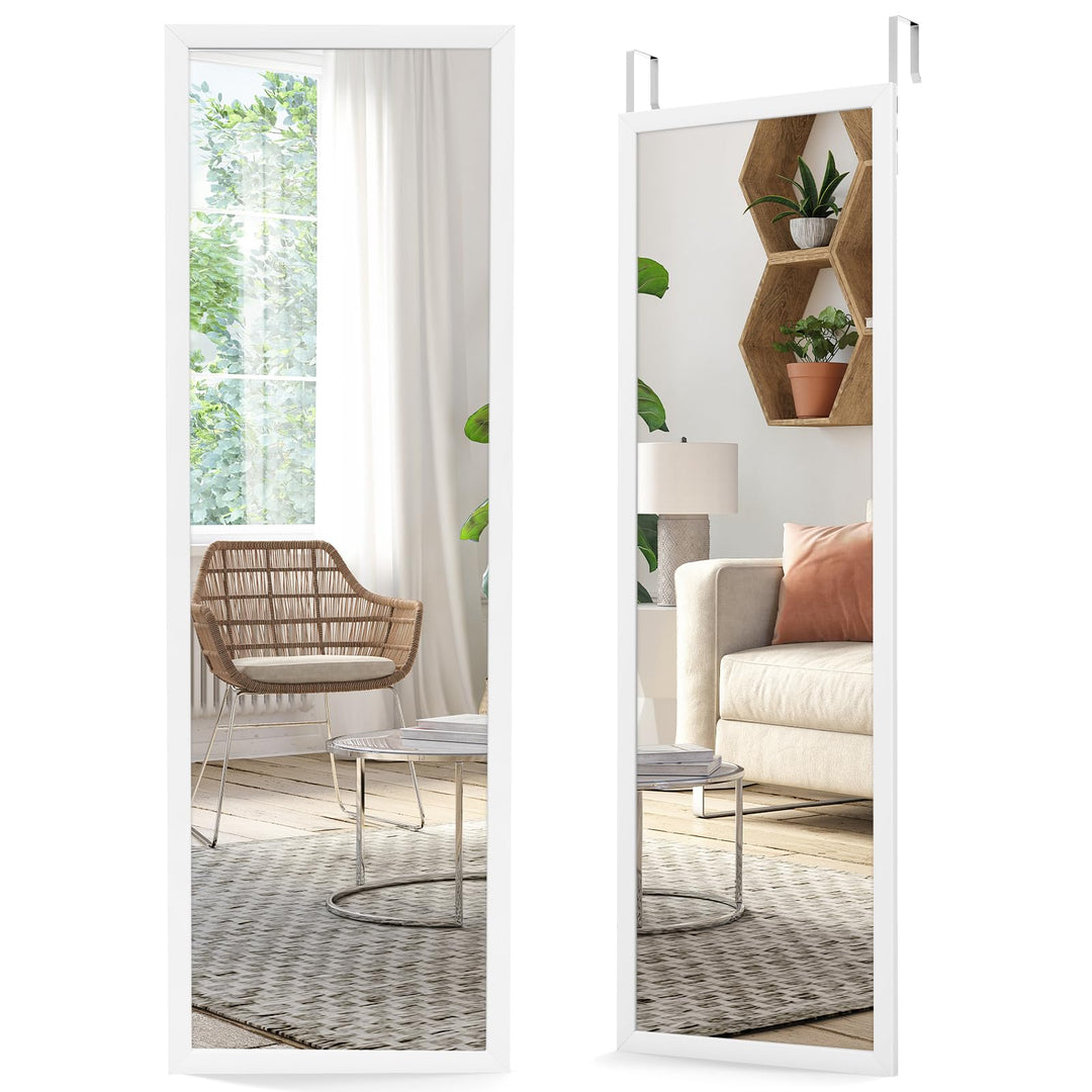 CHARMAID Over The Door Full Length Mirror, Arched Full Body Mirror