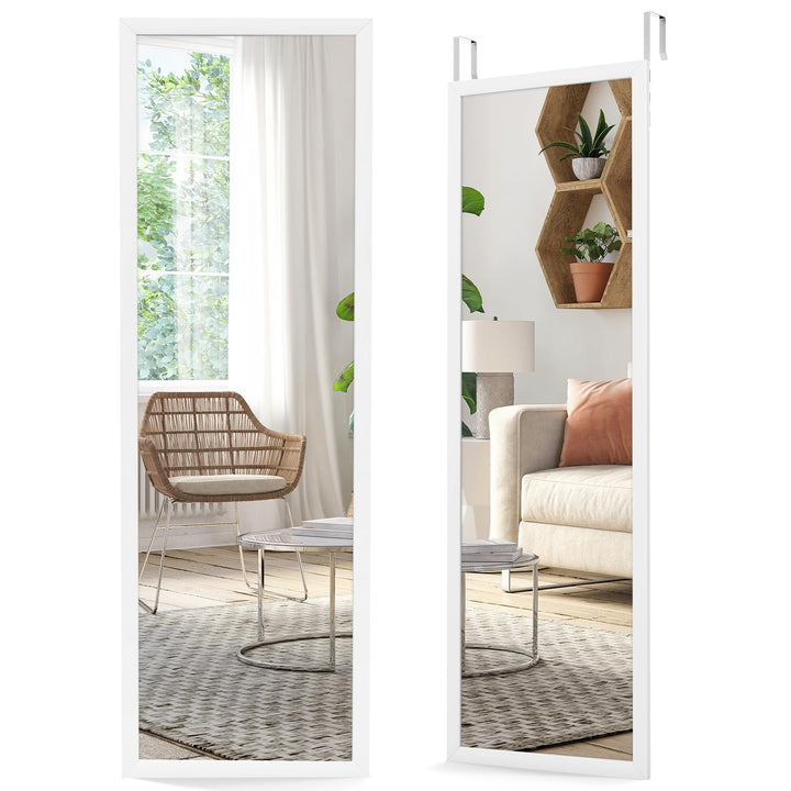 CHARMAID Over The Door Full Length Mirror, Arched Full Body Mirror
