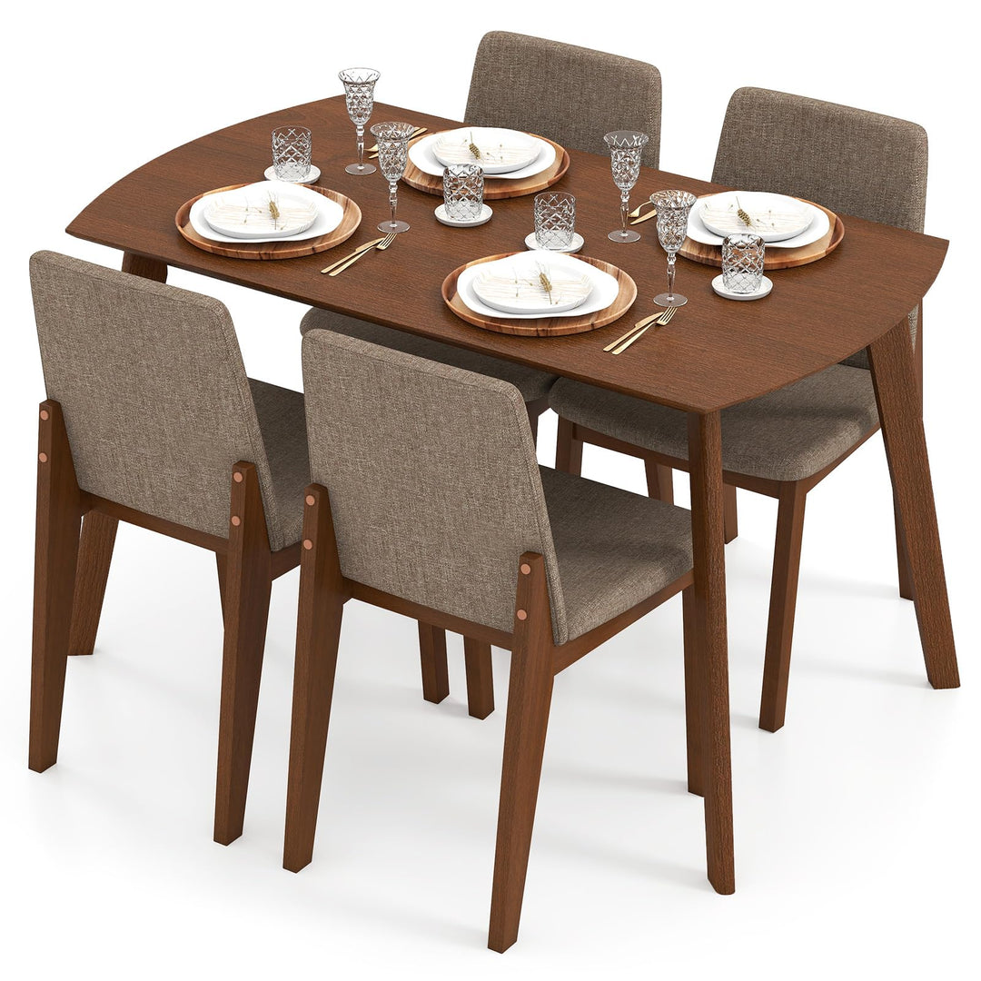 Giantex Rectangular Kitchen Table and Chairs Set w/Rubber Wood Frame