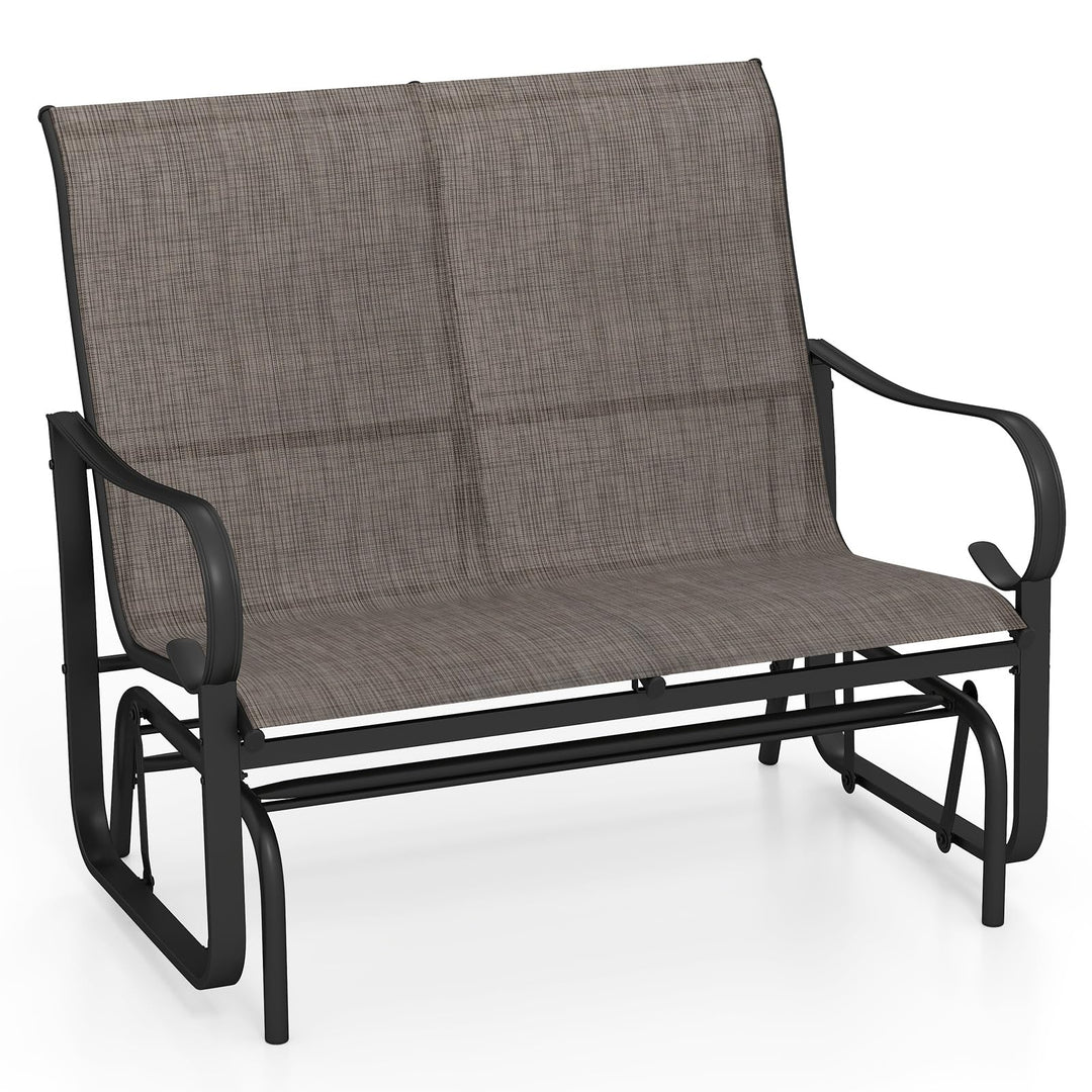 Giantex 2 Person Outdoor Glider Bench with High Backrest