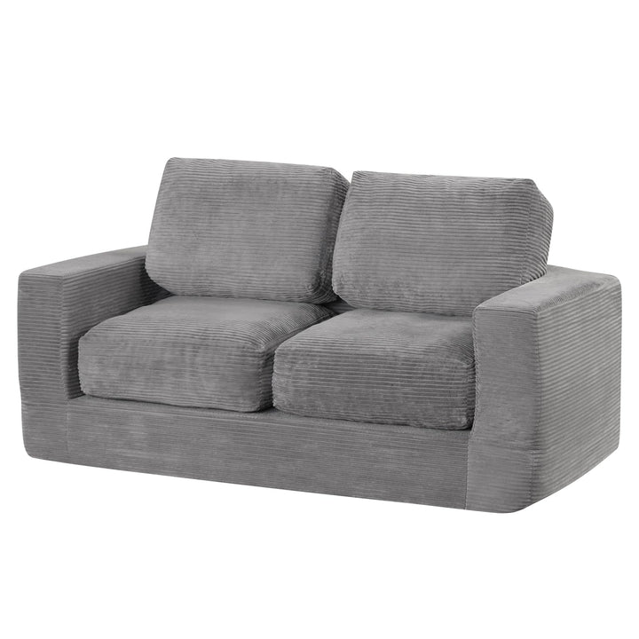Giantex 2-Seater Floor Couch with Removable Corduroy Cover