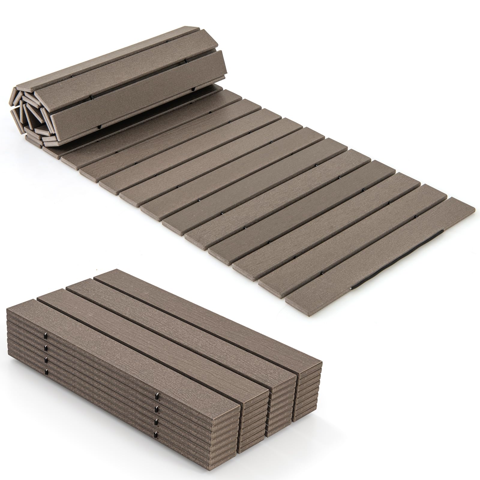 Giantex 8 FT Garden Pathway, Waterproof HDPE Outdoor Walkway with Non-Slip Surface