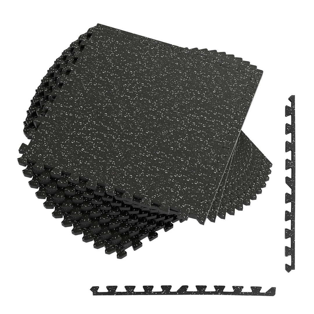 Giantex 12-Pack Interlocking Rubber Gym Floor Mats 0.79'' Thick 24''x24'' Puzzle Tiles