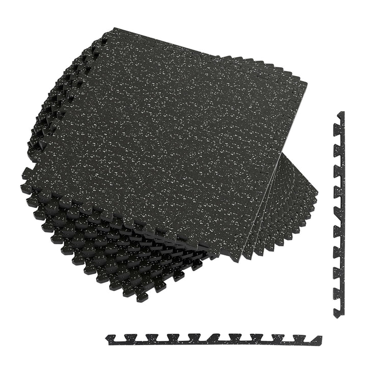 Giantex 12-Pack Interlocking Rubber Gym Floor Mats 0.79'' Thick 24''x24'' Puzzle Tiles