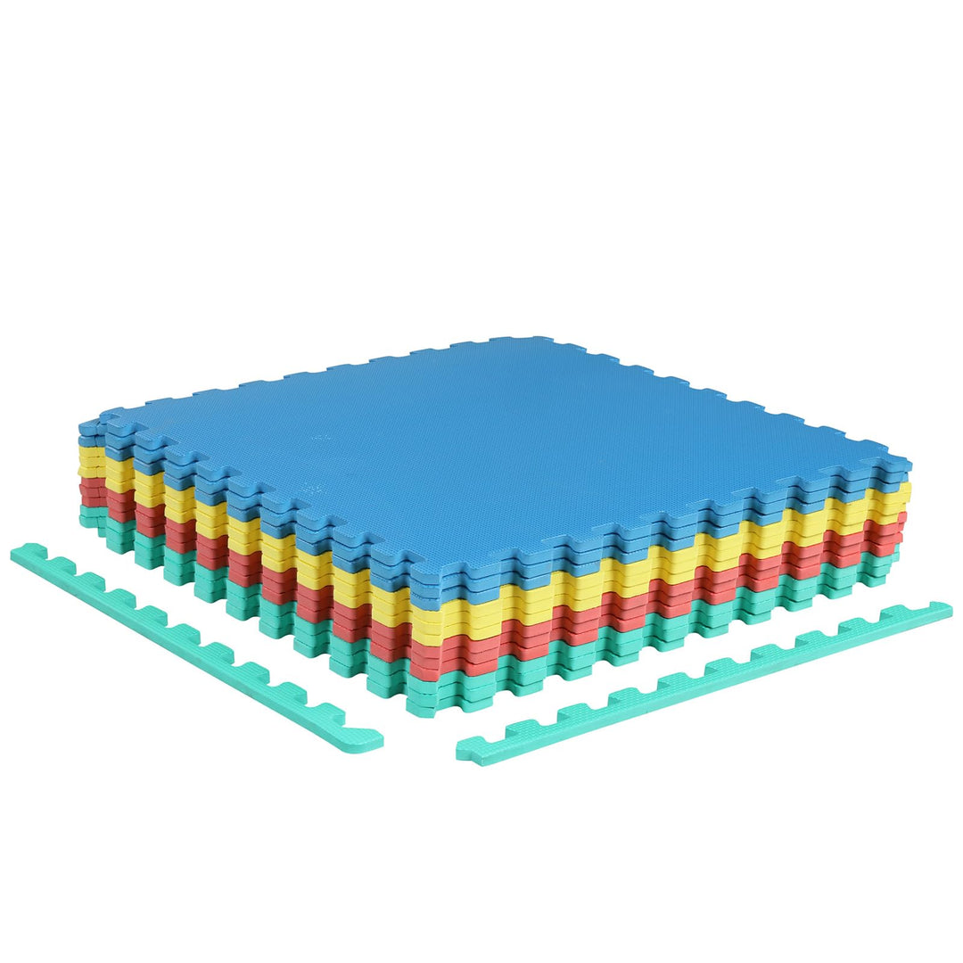 Giantex 12 PCS/ 24 PCS Interlocking Exercise Mat with Borders