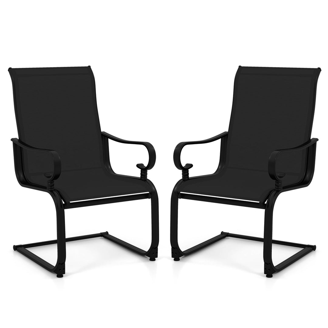 Giantex Patio Dining Chairs Set of 2/4 | High Back Outdoor Patio Chairs with Metal C Spring Frame