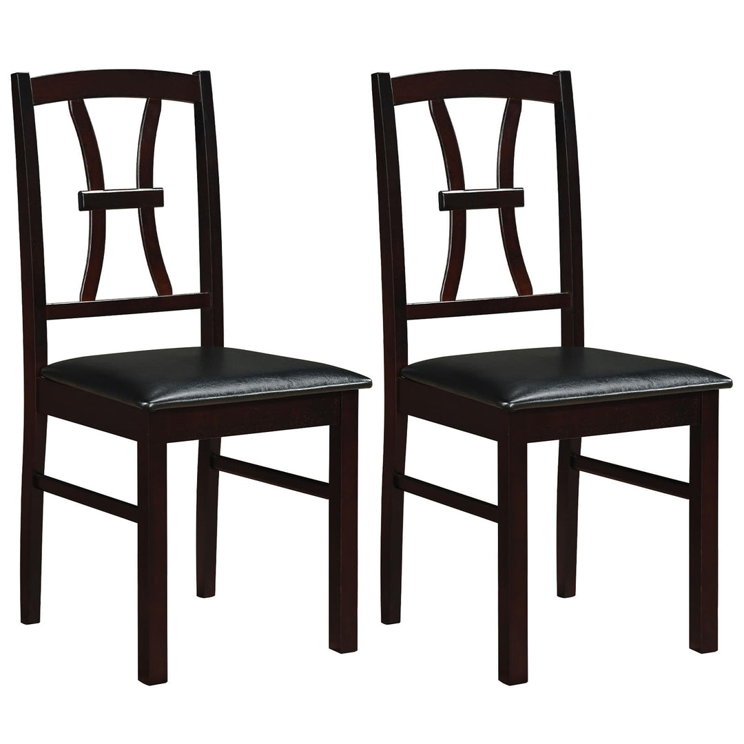GIANTEX Wooden Dining Chairs Set of 2/4 | Faux Leather Kitchen Chairs w/ Elegant High Back