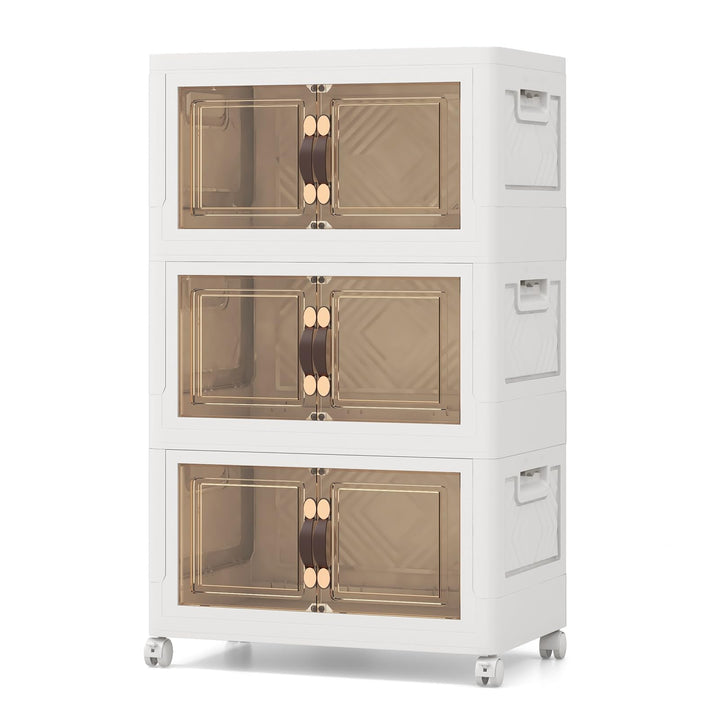 Giantex 3-Pack Storage Bins with Lids and Wheels, 50 Gal Total Capacity