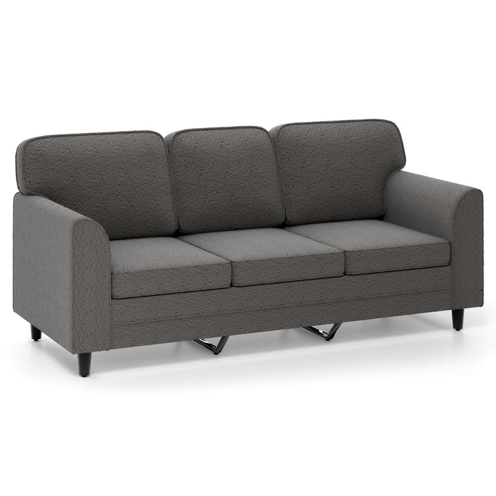 Giantex 3 Seater Couch - 79” Mid Century Modern Upholstered Sofa with Armrests, Sturdy Legs