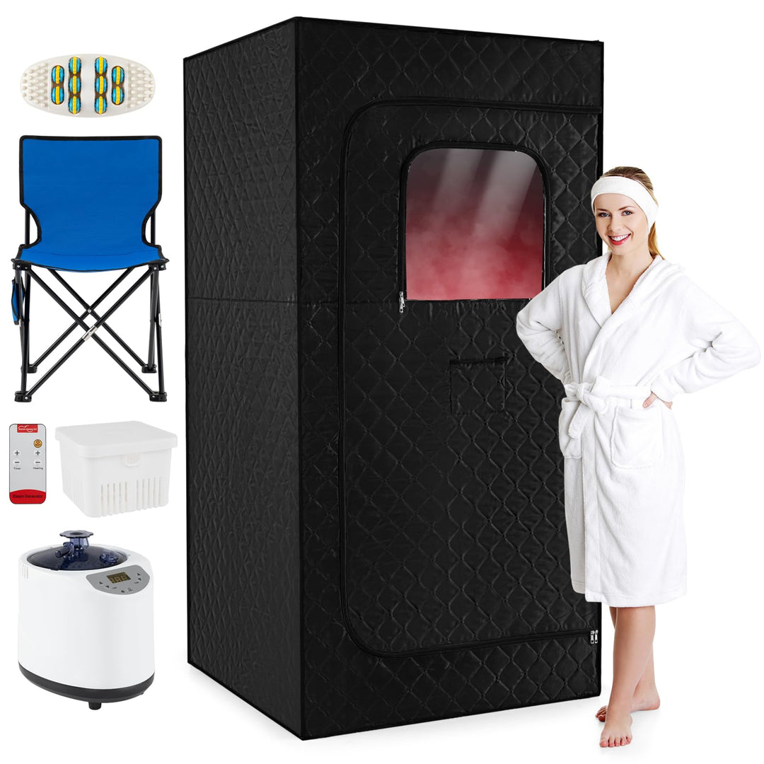 steam sauna tent Giantex Portable Steam Sauna Box Full Body Sauna Tent(35" x 35" x 71") Black