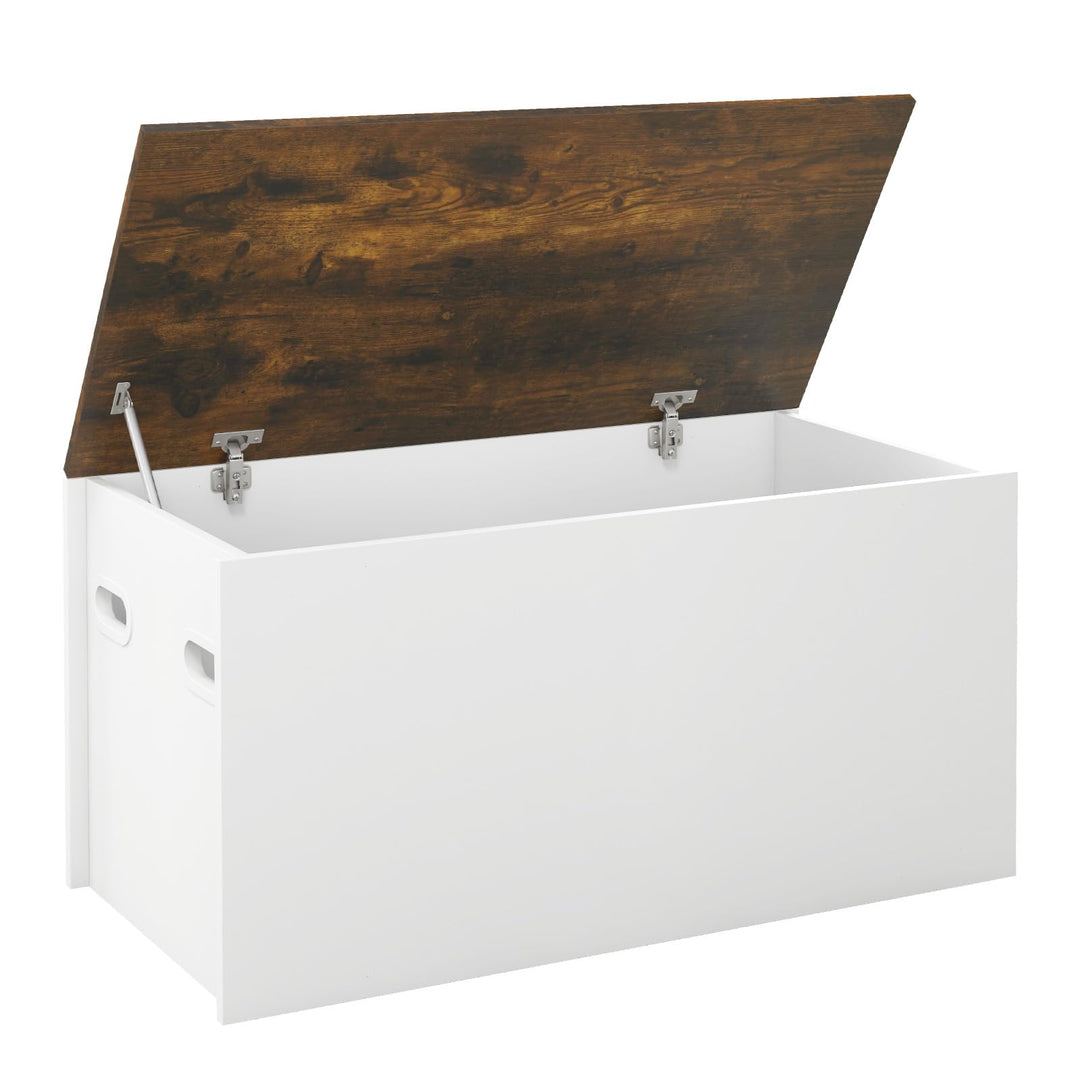 Lift Top Storage Bench with Pneumatic Rod Safety Hinges