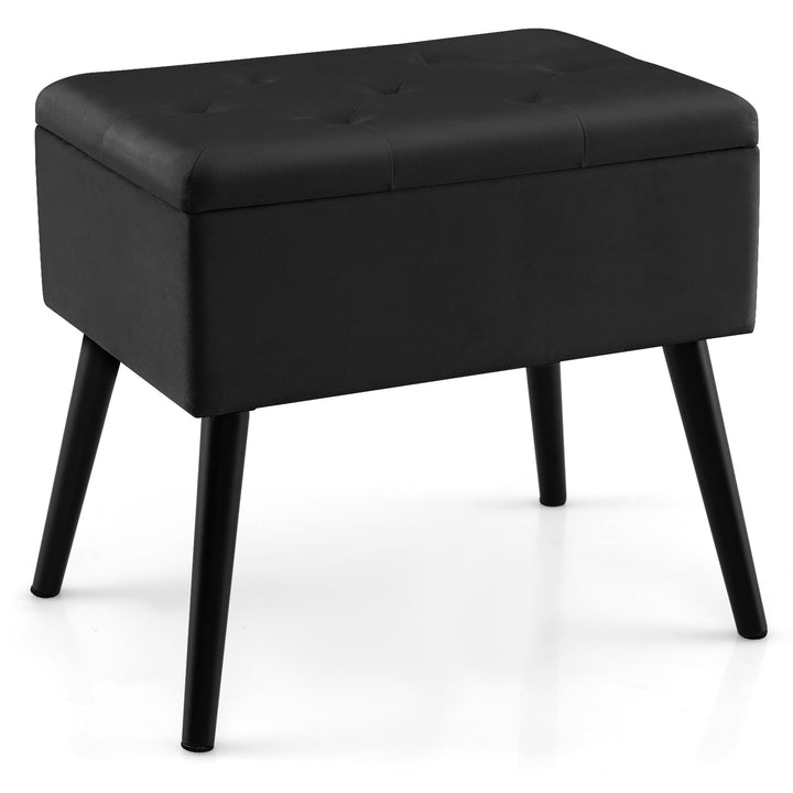 Giantex 20" Ottoman with Storage - Set of 1/2 Makeup Vanity Bench with Flip Top Storage