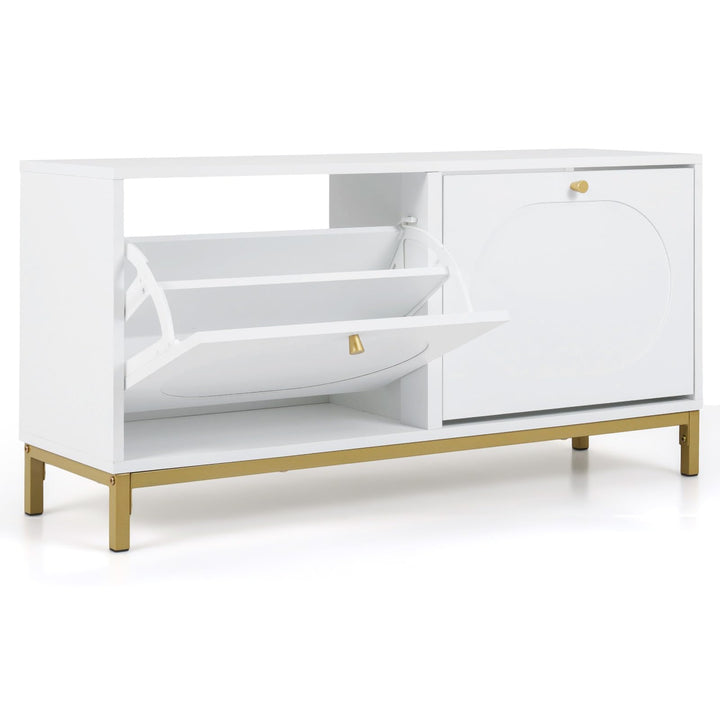 Giantex Shoe Storage Bench with 2 Flip Drawers