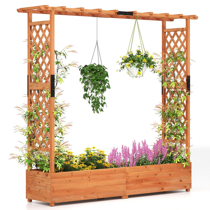 Giantex Raised Garden Bed with Trellis and Hanging Roof