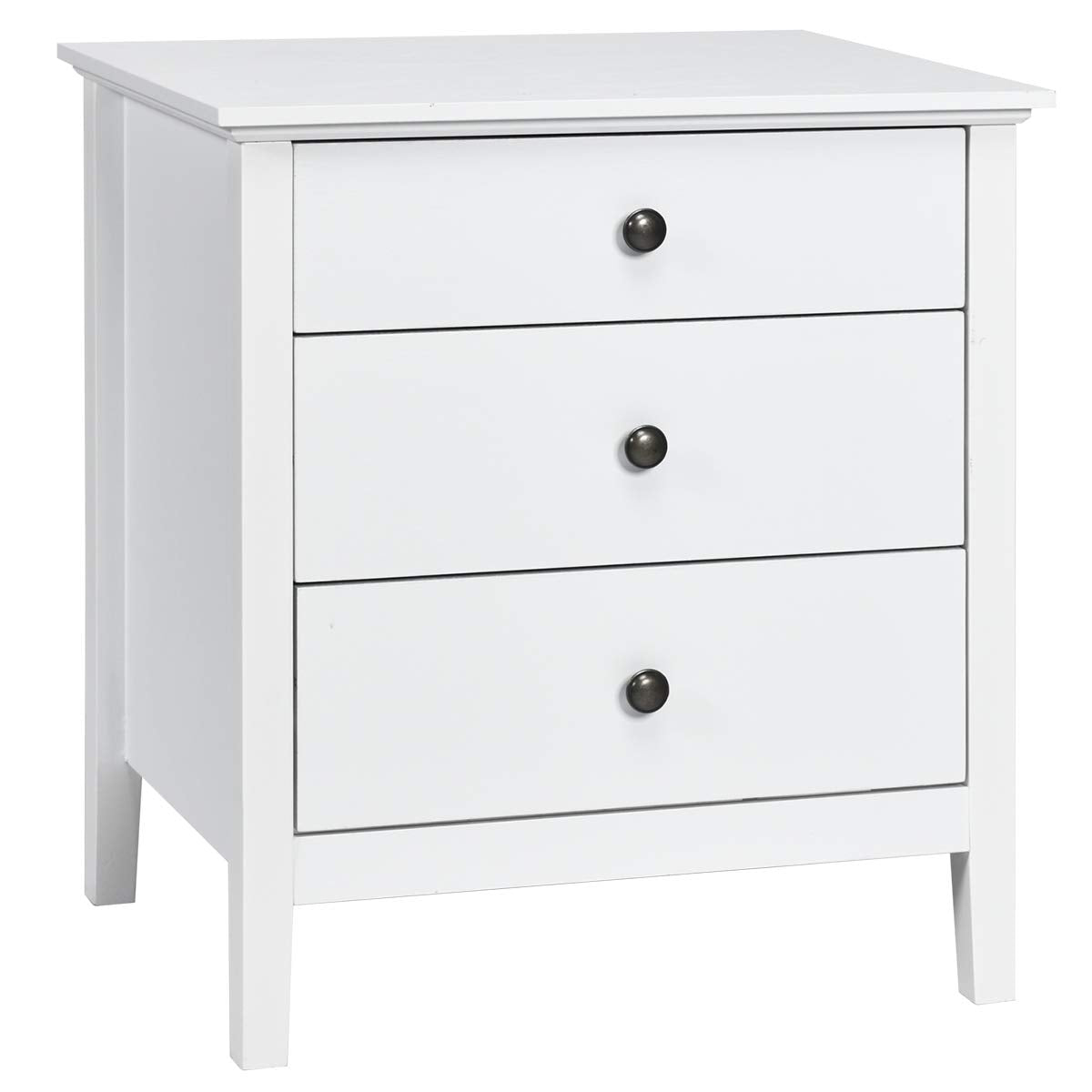 Giantex Nightstand with Drawers Solid Structure Side Table for Storage Bedroom