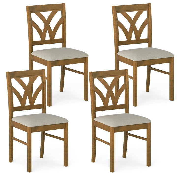 Giantex Wooden Dining Chairs Set of 2/4 Farmhouse Upholstered Kitchen Chairs