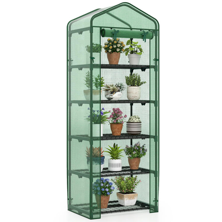 Giantex Mini Greenhouse Portable Plant Grow House with 5 Tier Shelves