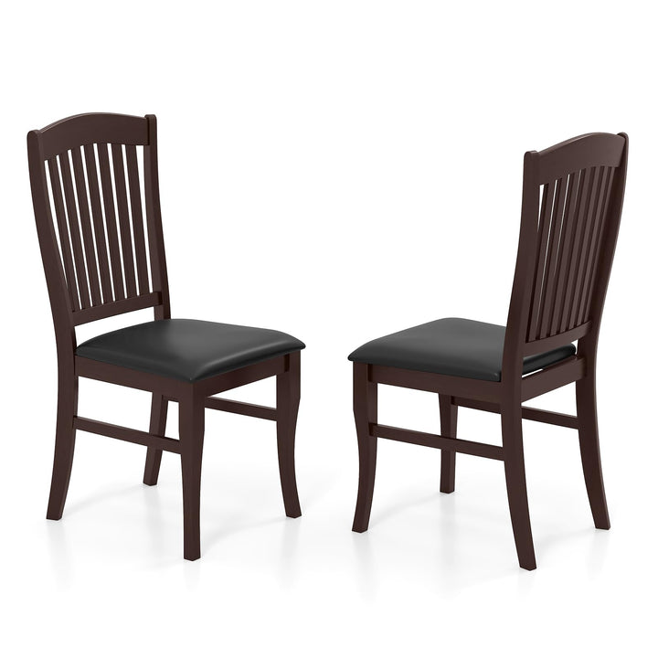 Giantex Set of 2/4 Wooden PU Leather Upholstered Dining Chairs