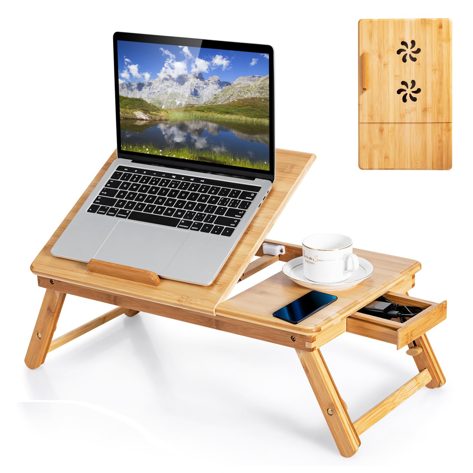 Giantex Bamboo Laptop Desk