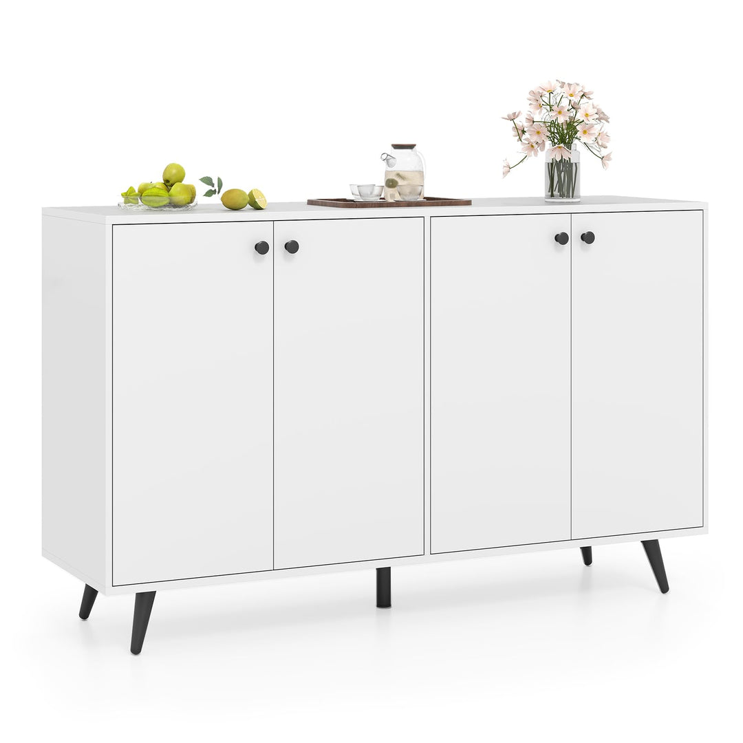 Giantex Buffet Sideboard 4-Door Storage Cabinet with 5-Position Adjustable Shelves