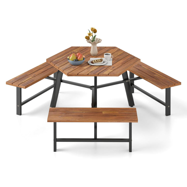 Giantex Picnic Table Bench Set for 6