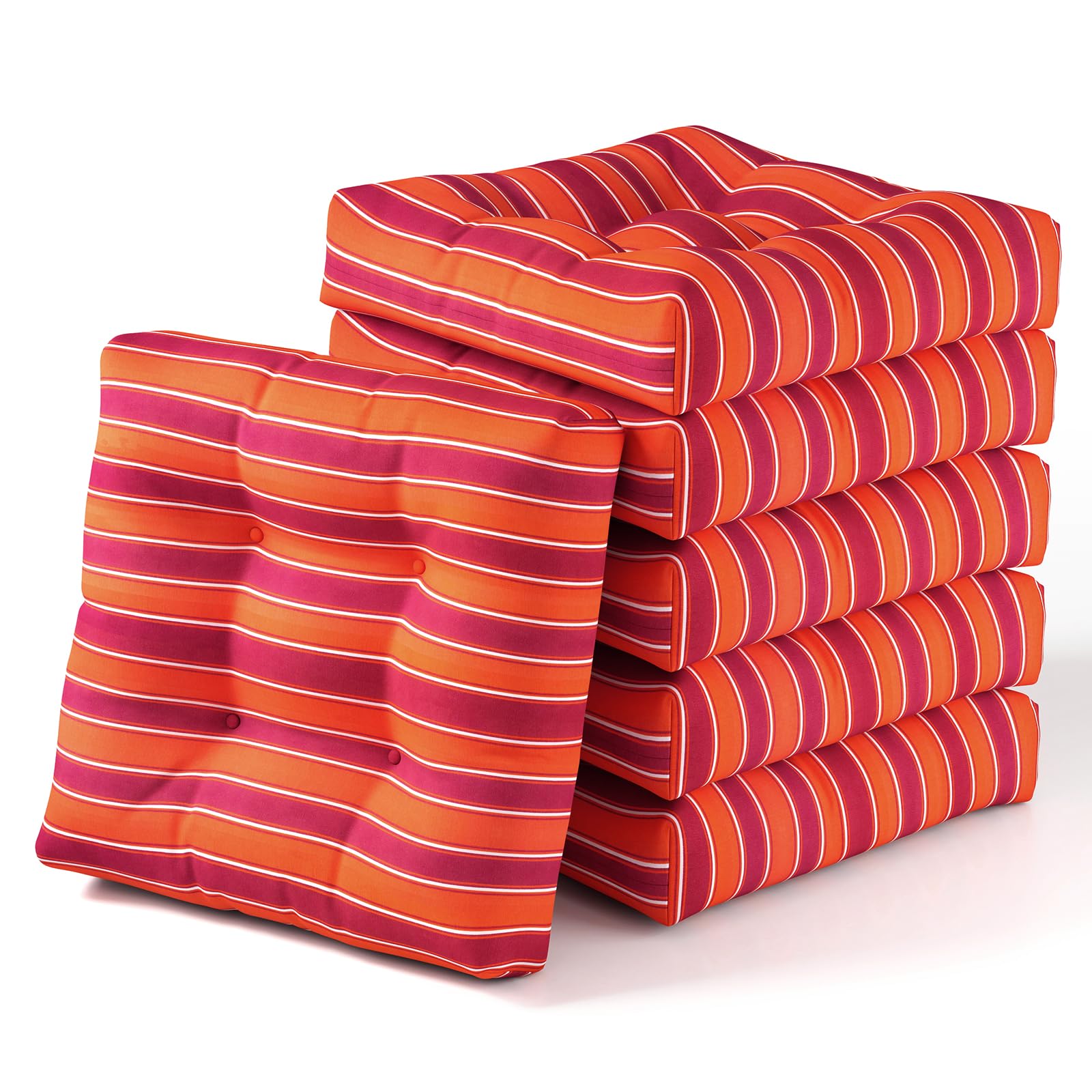 Giantex 2/4/6 Pack Tufted Patio Cushions 4 Inch Thick Outdoor Chair Pads
