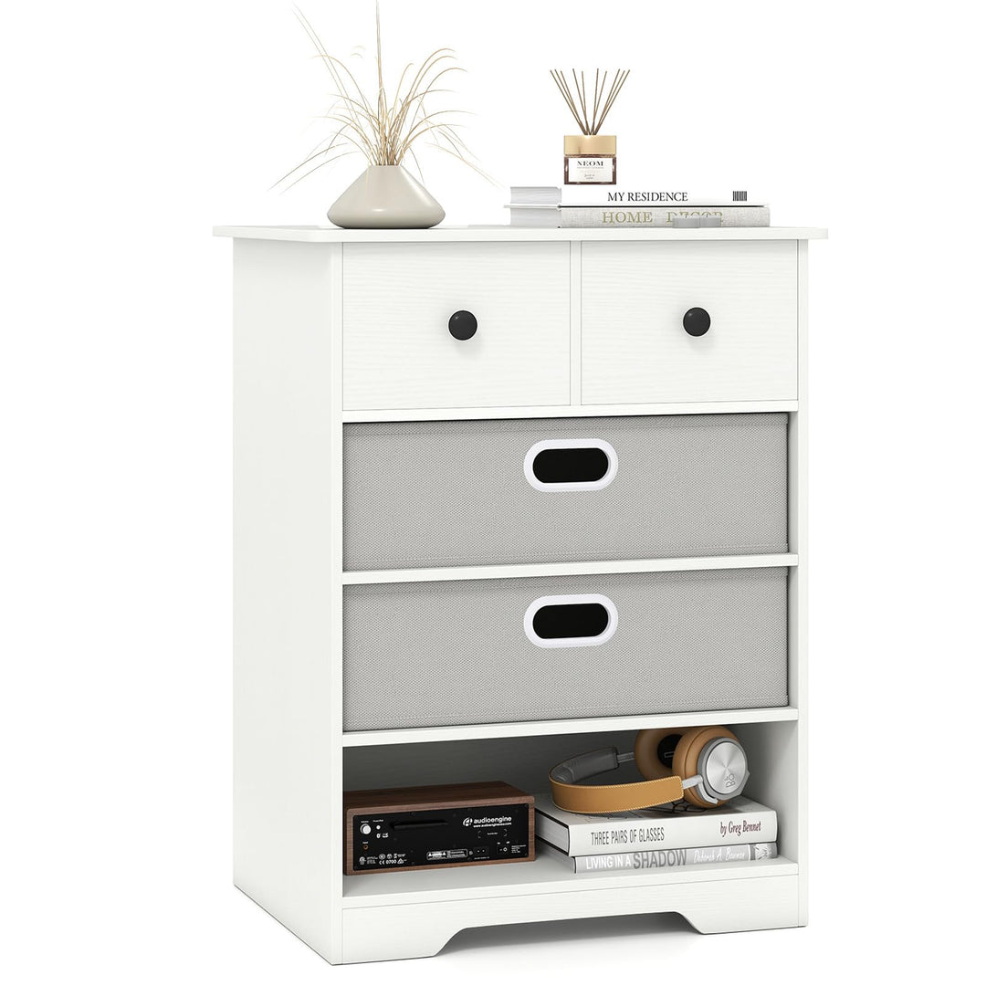Giantex Nightstand with 4 Storage Drawers