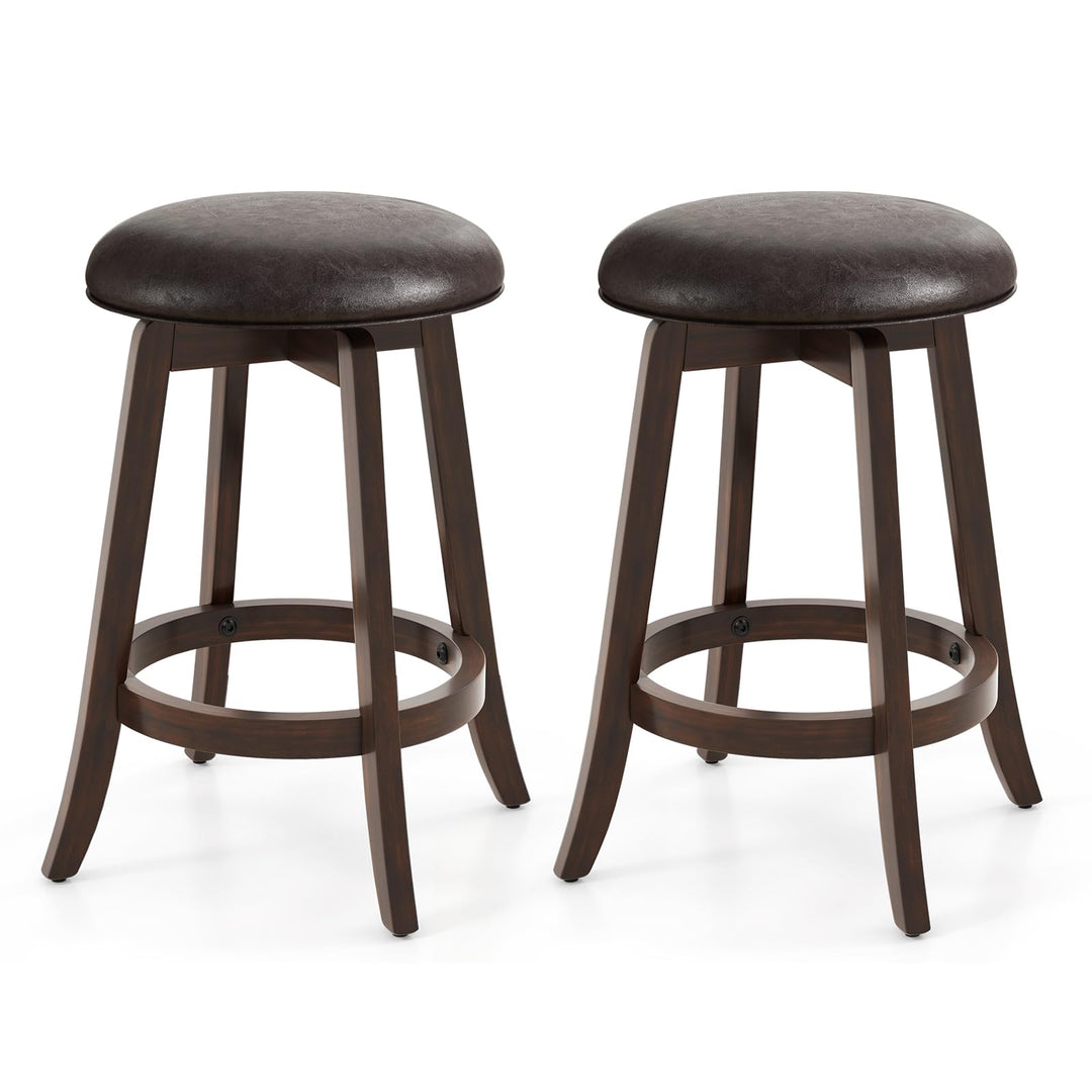 Giantex Bar Stools Set， 29"/ 24"  Bar Height Bar Stools w/ 360° Swivel Round Seat & Footrest