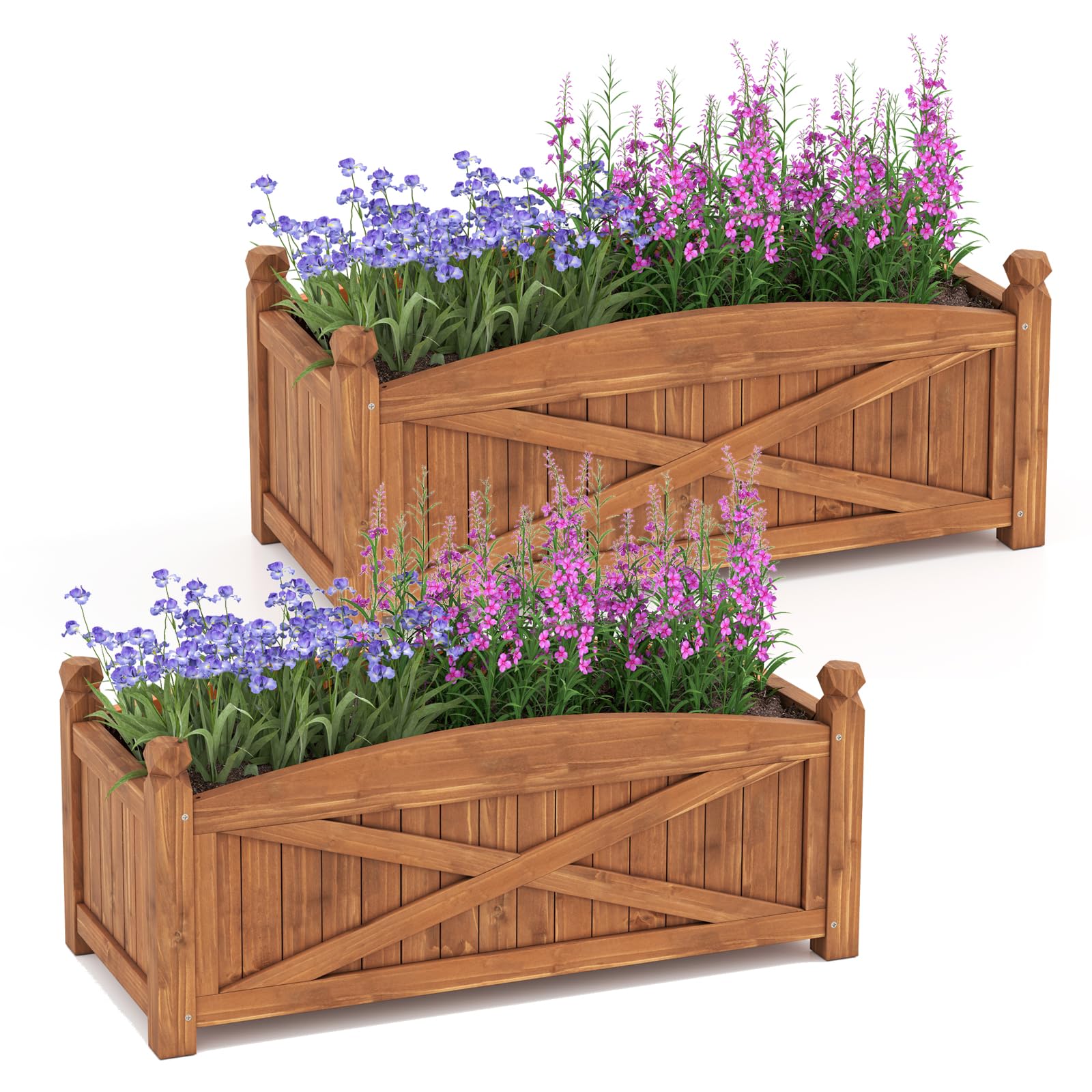 Giantex Rectangular Garden Bed for Vegetables Flower Herb Fruit