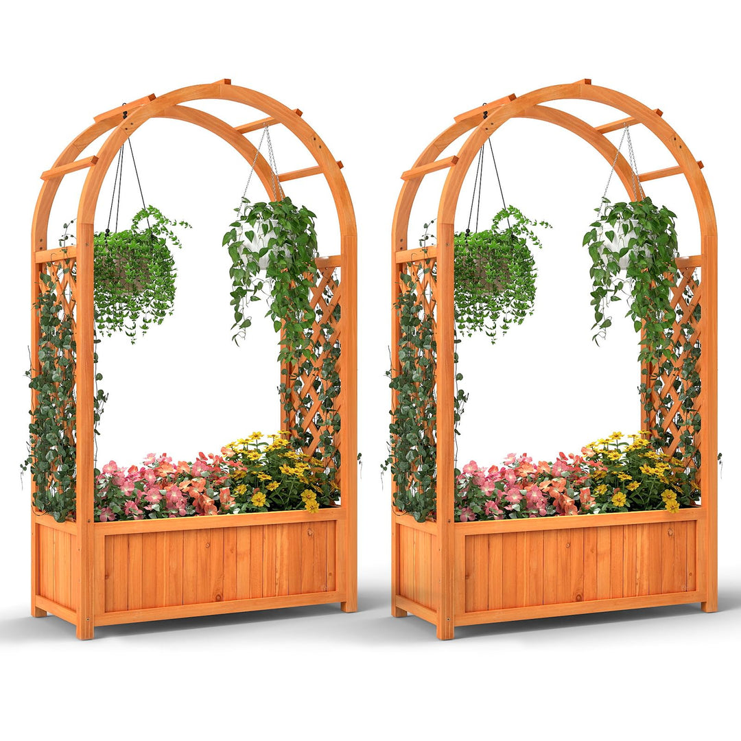 Giantex Raised Garden Bed with Arch Trellis