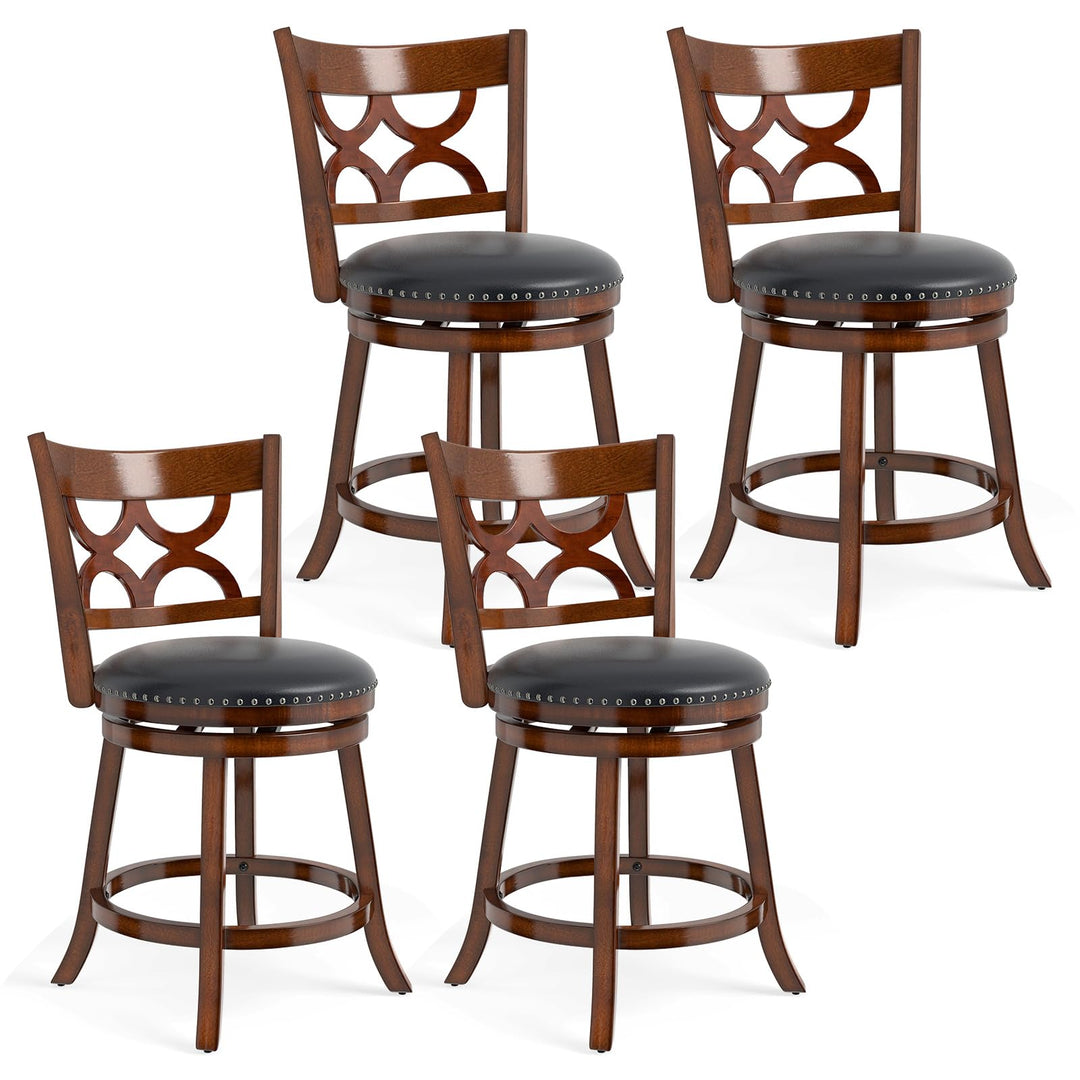 Giantex Swivel Bar Stools Set of 2/4 with Upholstered Seat