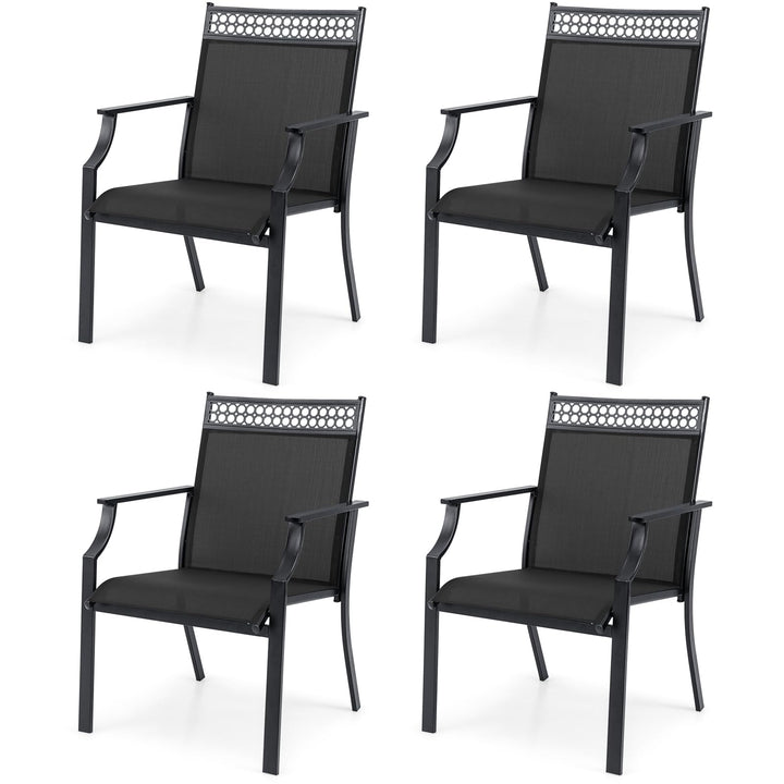 Giantex Patio Chairs Set of 2/4, Outdoor Chairs with All Weather Fabric, High Backrest, Armrests