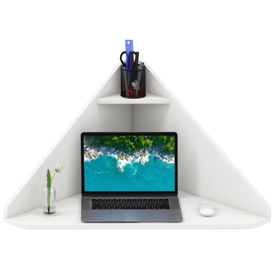 Giantex Wall Mounted Computer Desk with Storage Shelf