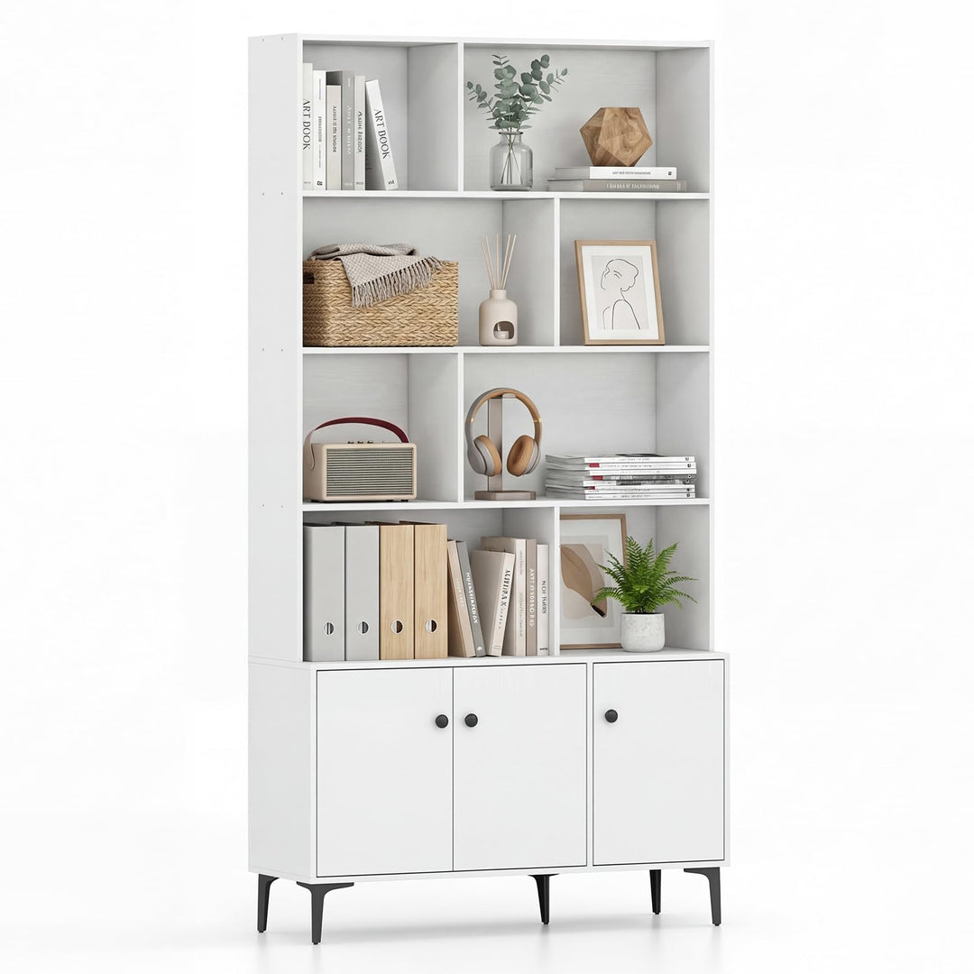 Giantex 68.5" Tall Bookcases and Bookshelves with 2 Doors for Home Office