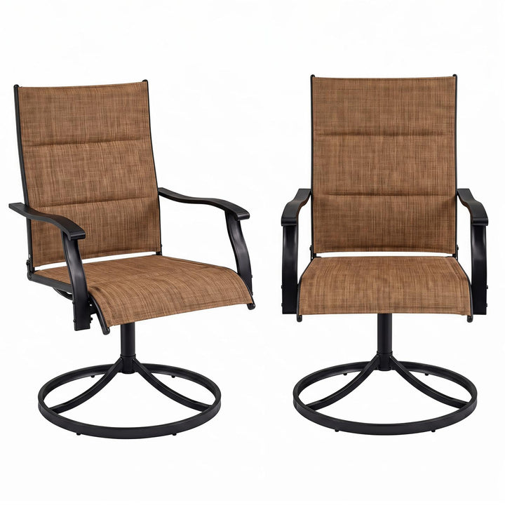 Giantex Outdoor Dining Chairs w/Padded Seat &amp; High Back
