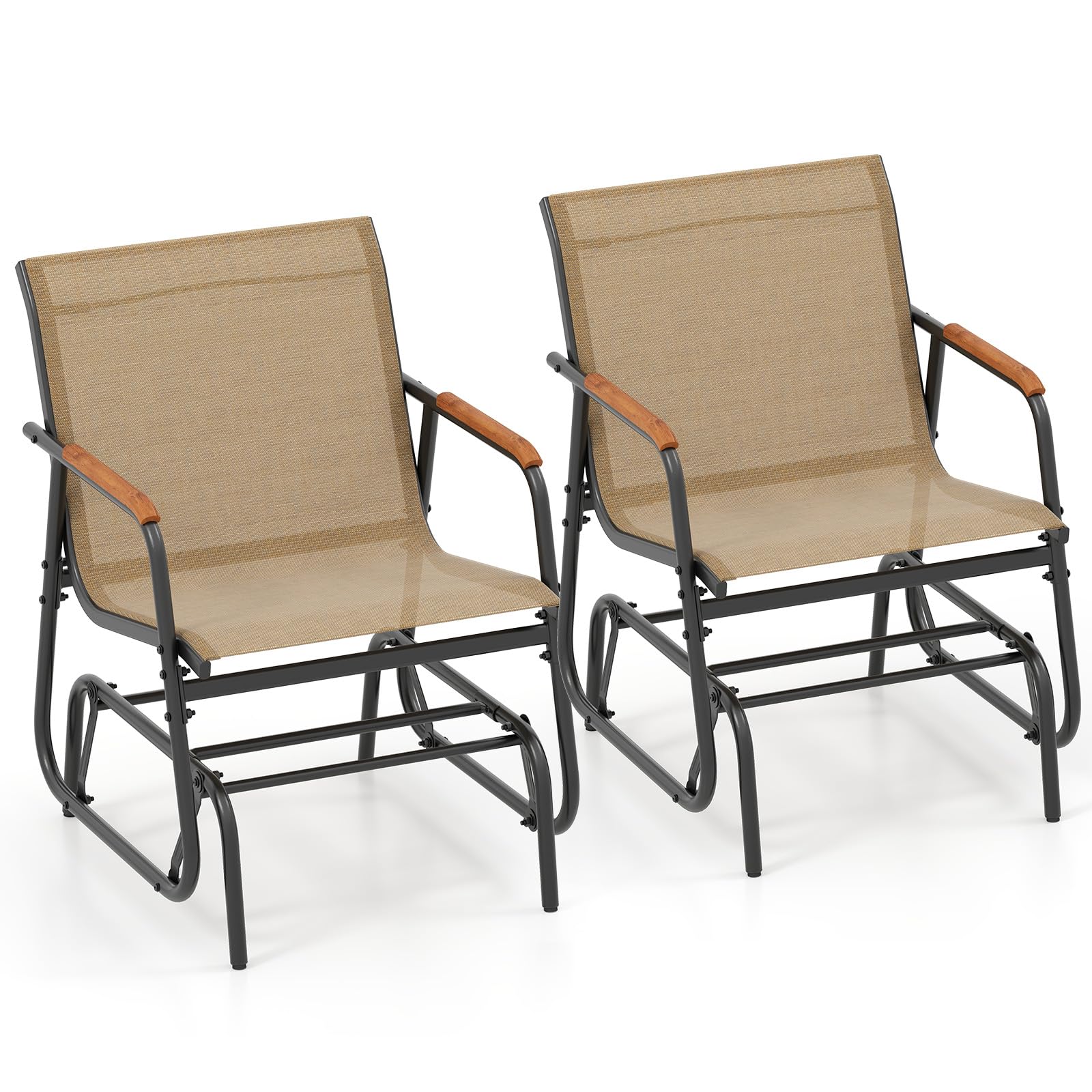 Giantex Swing Rocking Chair with Breathable Fabric Seat