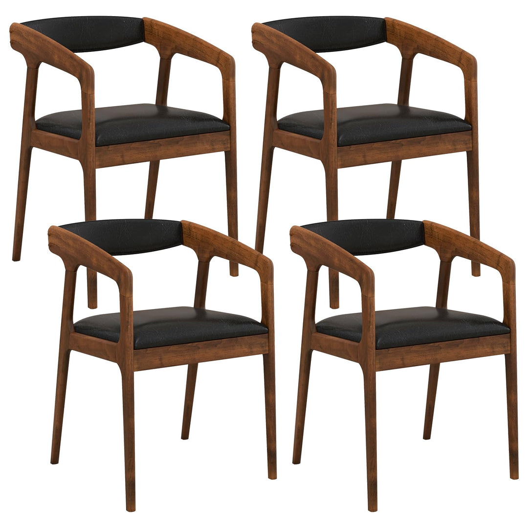 Giantex Modern Accent Chair - PU Leather Upholstered Armchairs w/Cozy Backrest & Padded Seat Cushion