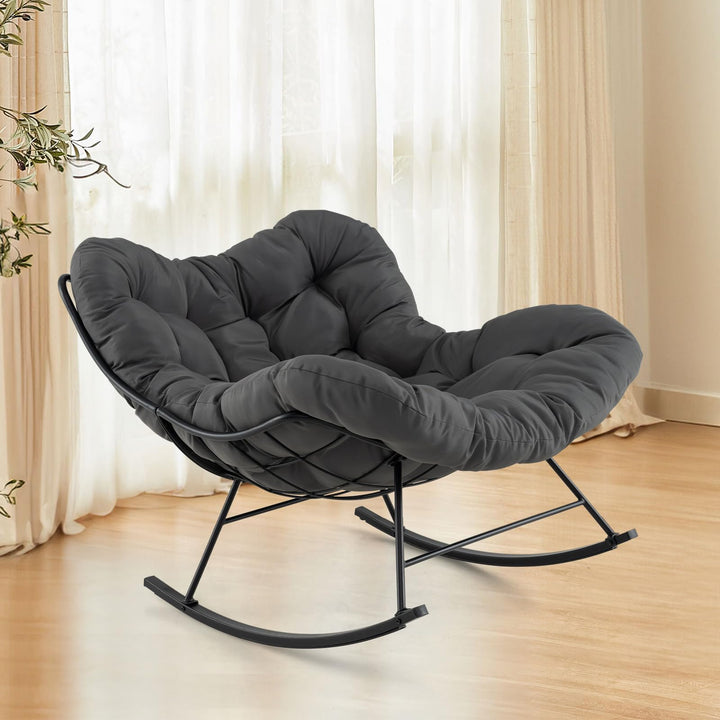 Giantex Indoor Oversized Egg Papasan Chair with Padded Cushion