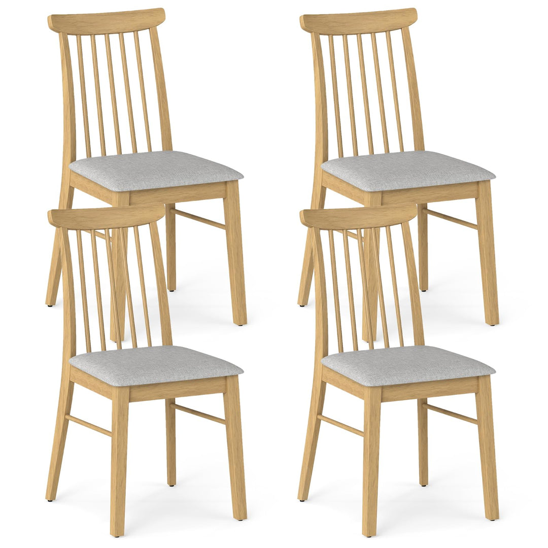 Giantex Dining Chairs Set of 2/4 w/Rubber Wood Frame