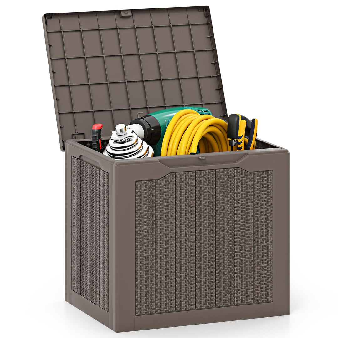Giantex 25 Gallon Outdoor Storage Box with Lockable Lid