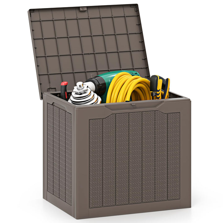 Giantex 25 Gallon Outdoor Storage Box with Lockable Lid