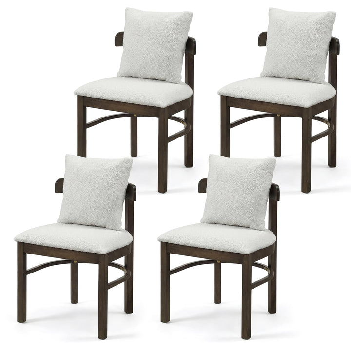 Giantex Wood Dining Chairs Set of 2/4 w/Removable Pillow