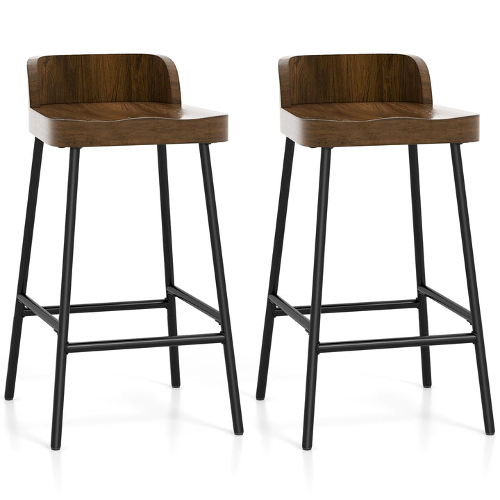 Giantex 24.5'' Bar Stool, Counter Height Bar Stools with Low Back & Footrest