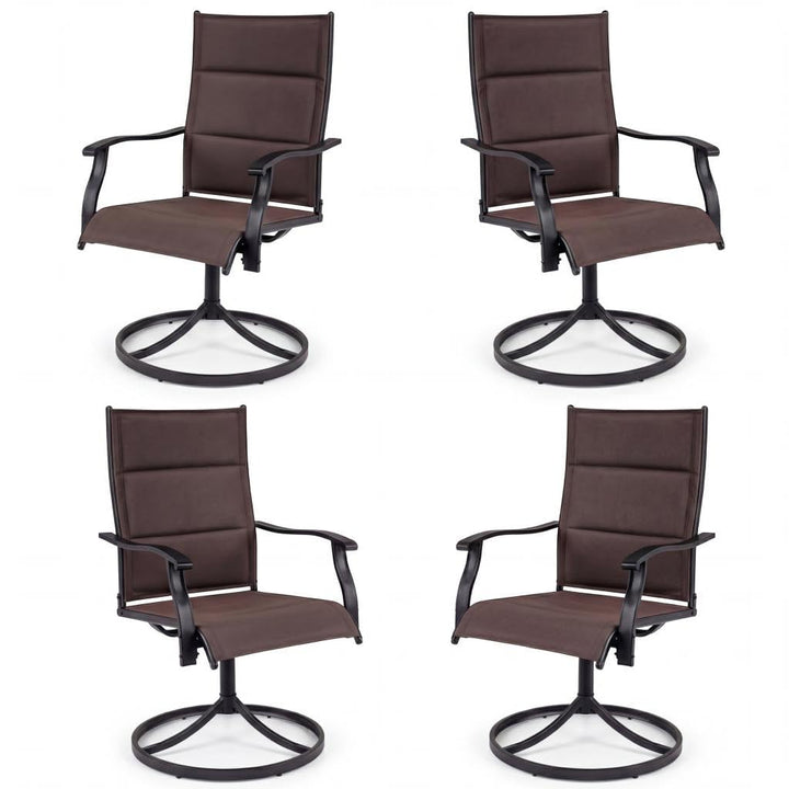 Giantex Outdoor Dining Chairs w/Padded Seat &amp; High Back